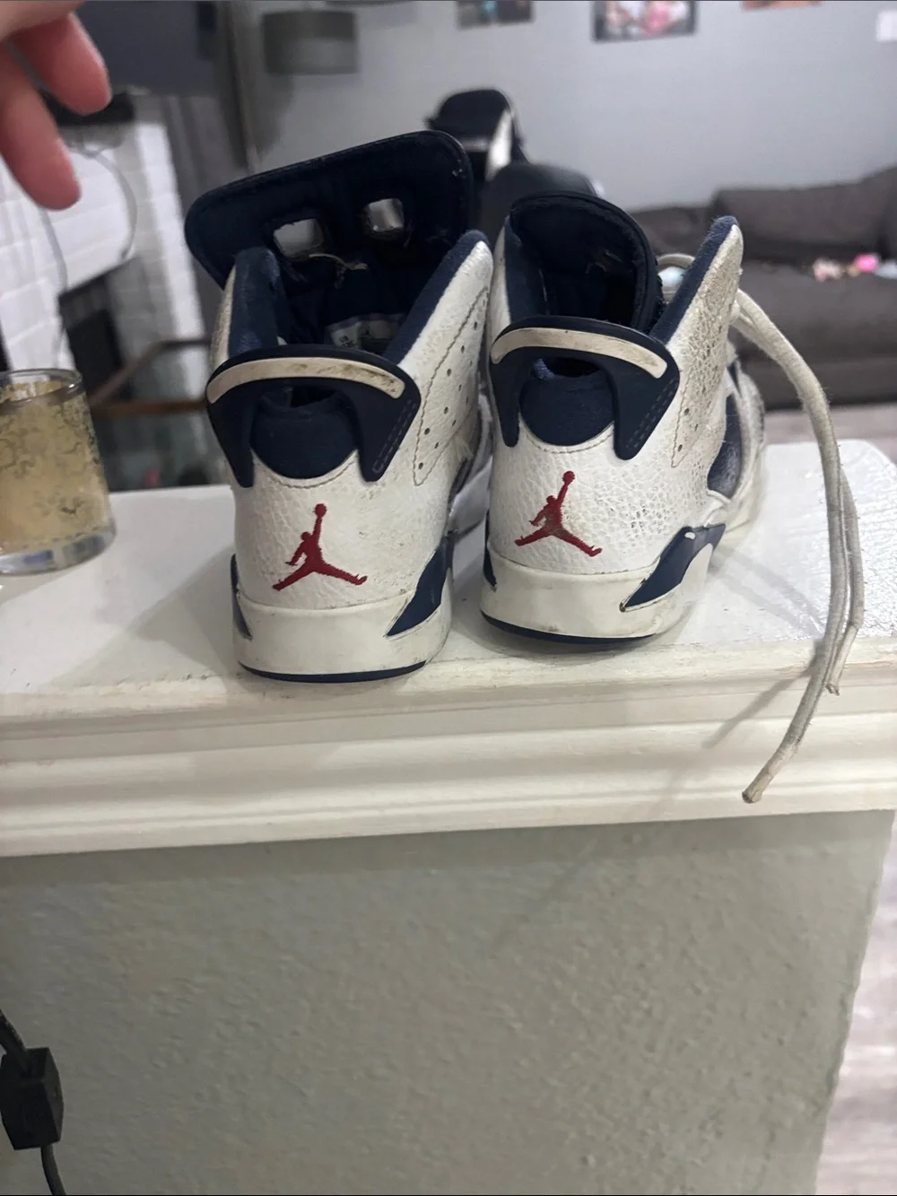 Jordan Kids Navy and White Retro Sneakers